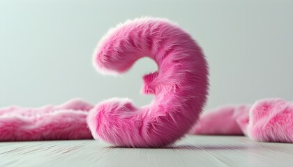 The pink fluffy number two has a soft and lovely texture and a simple background.