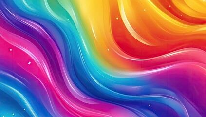 Wall Mural - Curving abstract design in rainbow colors.