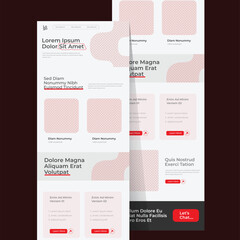 Wall Mural - one-page email newsletter marketing template for multipurpose business l Flat modern responsive design