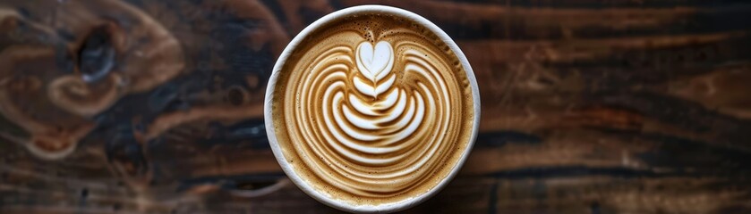 Closeup of Latte Art with Heart Design