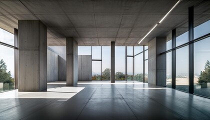 Wall Mural - Modern Concrete Building Interior With Natural Light