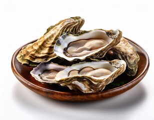 Fresh Oysters on White Background