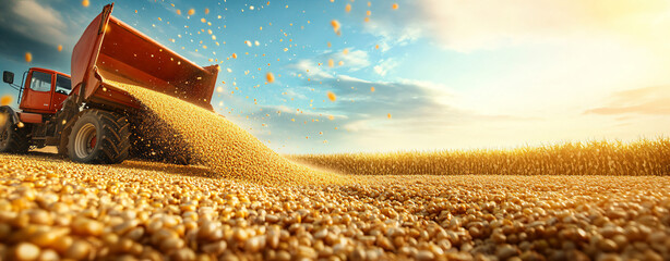 Harvesting Corn in a Field