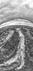 Canvas Print - Aerial view of Niagara Falls river and gorge, Canada and United States border