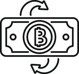 Wall Mural - banknote with a bitcoin symbol is showing a cashback refund
