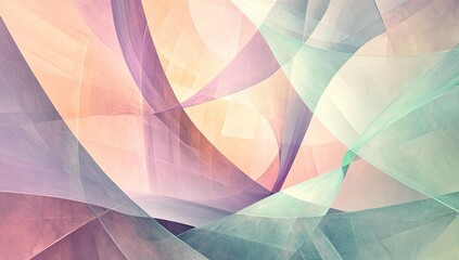 Poster - Abstract geometric shapes in pastel colors.