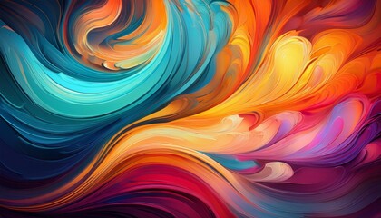 Wall Mural - Colorful Swirls Abstract Background, Vibrant Artistic Design with Dynamic Movement and Energy, Contemporary Style for Creative Projects