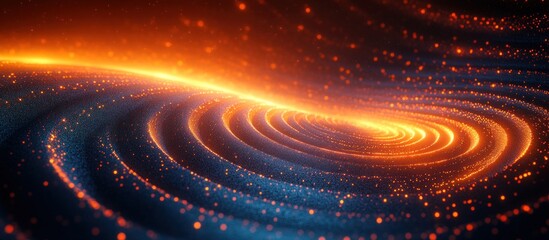 Wall Mural - Abstract Spiral with Glowing Orange Light