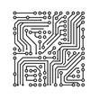 © v_ctoria - Vector illustration of a detailed electronic circuit board. Isolated stock image showcasing a technology pattern, perfect for tech, digital, and AI-related designs.