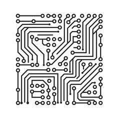 vector illustration of a detailed electronic circuit board. isolated stock image showcasing a techno