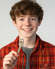 Professional studio photo of a happy teenager