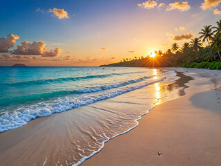 Wall Mural - closeup sea sand beach waves. panoramic beach landscape. inspire tropical beach seascape horizon. go