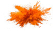 © Pangestu - bright orange paint color powder festival explosion burst isolated white background.