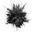 © Pangestu - black paint color powder festival explosion burst isolated white background.