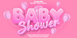 © Zeta - Baby Shower Vector Text Effect Editable Alphabet Newborn Birthday Party Kid