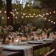 © viktor - Magical Evening: An Intimate Outdoor Dinner Under Twinkling Lights