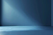 © kavinda - Minimalist Blue Room with Light Beam and Modern Design Featuring Simple Architecture and Abstract Lighting
