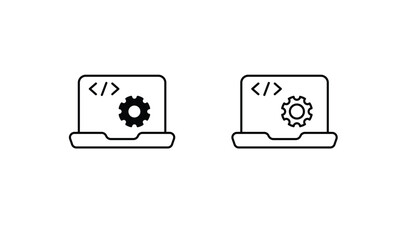 Software Development icon design with white background stock illustration