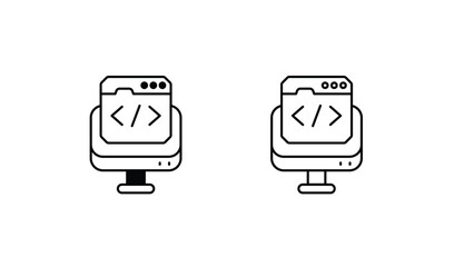 Web Code Mac icon design with white background stock illustration