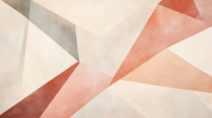 Wall Mural - Abstract geometric background with soft pastel colors and overlapping triangles creating a calm, modern, and artistic design.