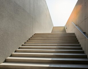 Wall Mural - Minimalist Concrete Staircase With Sunlight