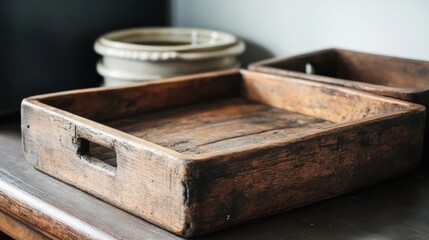 French rustic patty on wooden platter