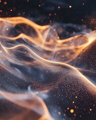 Wall Mural - a conceptual depiction of sound waves merging with cosmic particles, creating a sense of harmony and