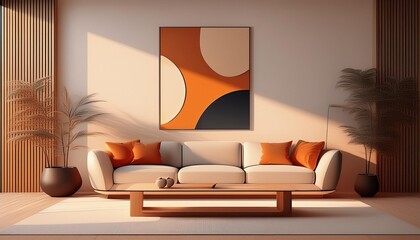 Wall Mural - Modern Minimalist Interior Design Living Room