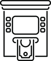 Poster - Atm cash machine dispensing banknote icon