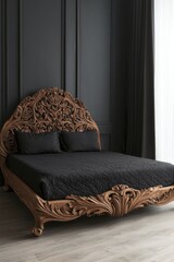 Wall Mural - Futuristic art nouveau bedroom decor transforming your sleeping space into a stylish sanctuary reflecting innovation and creativity