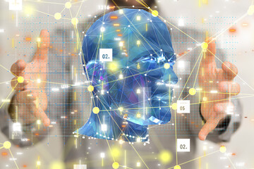 Leinwandbilder - digital medical futuristic interface 3D rendering