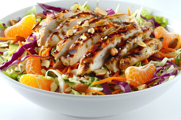 Wall Mural - Brightly colored Asian chicken salad with lively ingredients