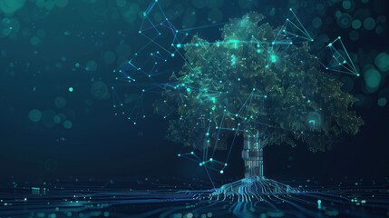 Digital Tree with Connected Lines