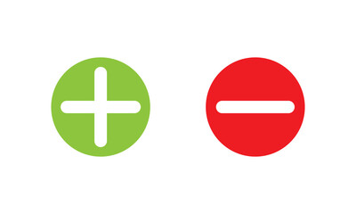Wall Mural - plus and minus signs vector icons set