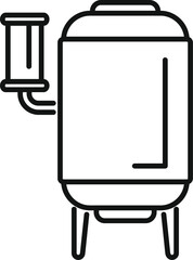 Poster - Line drawing of an industrial water heater with a boiler on top, perfect for industrial and manufacturing concepts