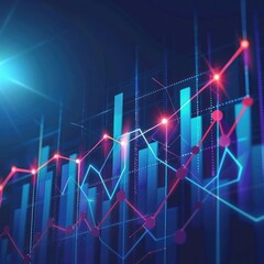 Sticker - Abstract Financial Chart Showing Upward Trend