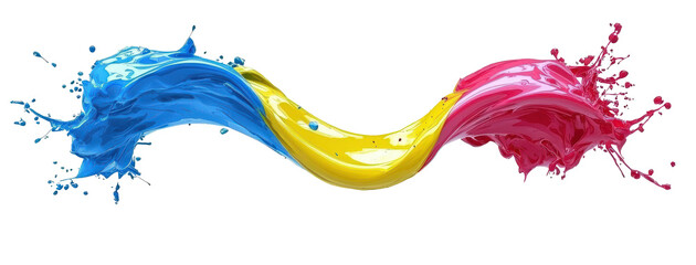 Wall Mural - Colorful brushstroke paint splashes on white background