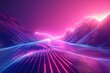 © Zidane - abstract panoramic background, neon light, laser show, impulse, equalizer chart, ultraviolet spectrum, pulse power lines, quantum energy impulse, pink blue violet glowing dynamic lines