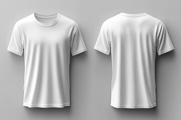 T-shirt mockup. White blank t-shirt front and back views. male clothes wearing clear attractive apparel tshirt models template