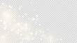 © Vector light Studio - Golden dust light png. Christmas glowing bokeh confetti and sparkle overlay texture for your design. Stock royalty free vector illustration. PNG
