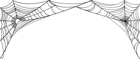 Wall Mural - illustration of a spider web halloween frame, spider web vector eps