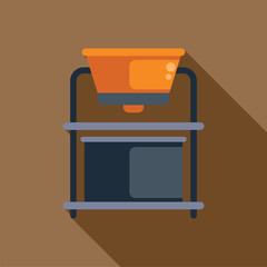 Sticker - Coffee maker standing on countertop preparing delicious and aromatic drink for breakfast