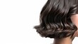 © decorator - Stylish korean perm short bob hairstyle close up against white backdrop for fashion inspiration