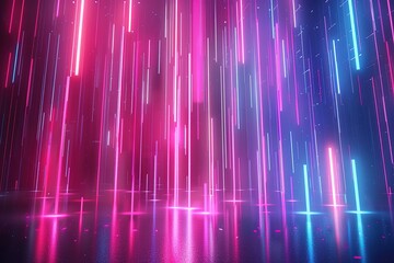 abstract minimal background, vertical pink blue neon lines, glowing in ultraviolet spectrum. Cyber space. Laser show. Futuristic wallpaper