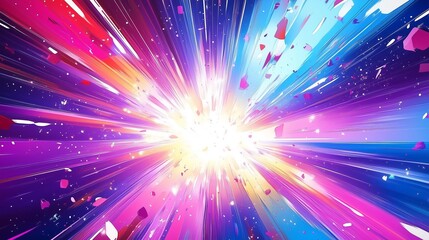 Poster - Dynamic and Vibrant Explosion of Colors and Light