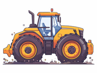 Wall Mural - Tractor. Vector illustration. Isolated on white background