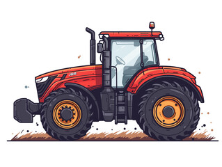 Wall Mural - Tractor. Vector illustration. Isolated on white background