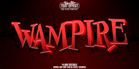 Wall Mural - vampire editable text effect, customizable horror and blood 3d font style