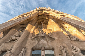 Details of the Sagrada Familia famous church in Barcelona, Spain.