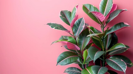 Sticker - plant on pink background 